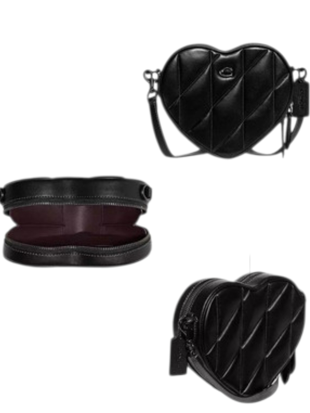 RESERVED COACH Black Quilted Heart Crossbody Bag - RETAIL- FULL INCLUSION - READ - Picture 4 of 16